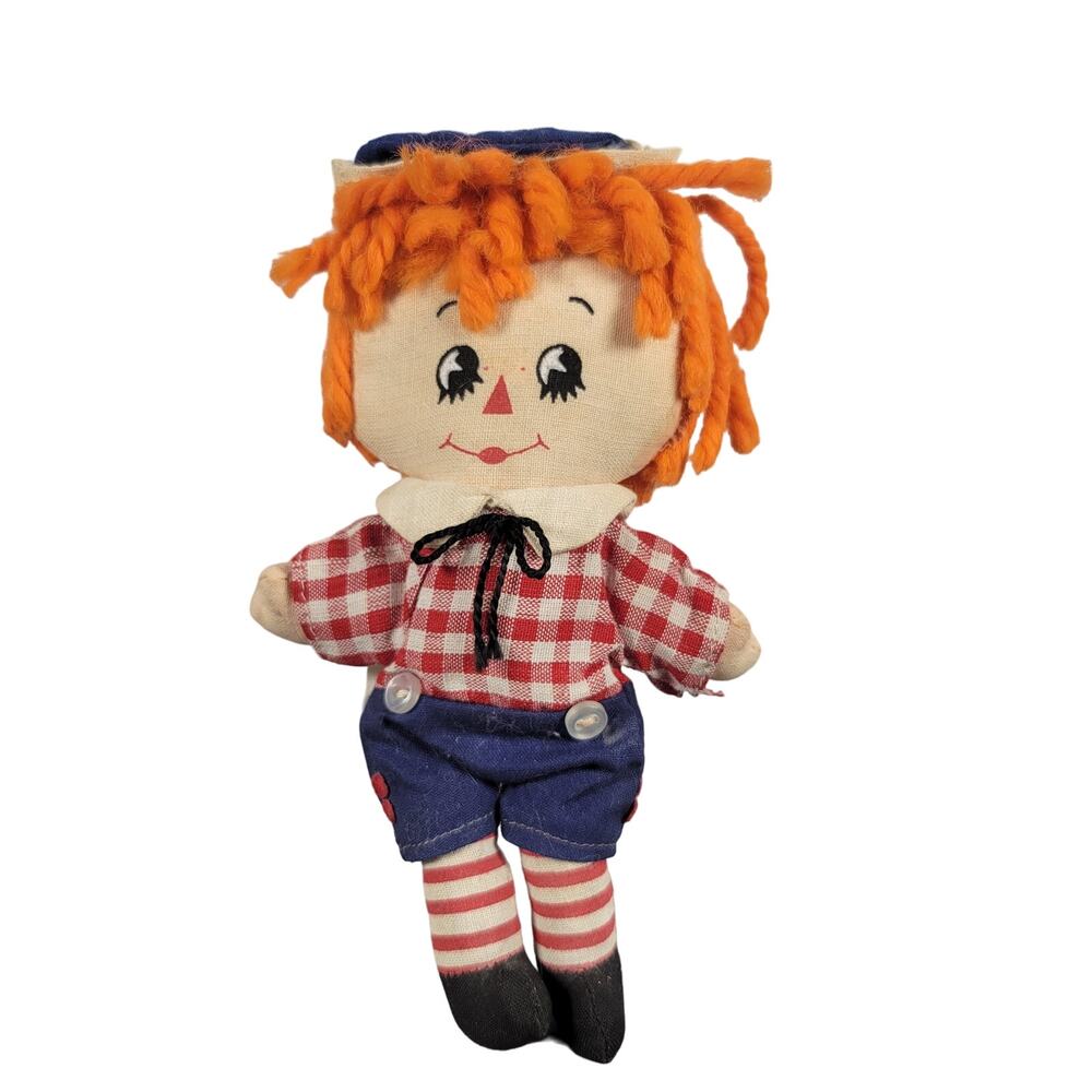Vintage Knickerbocker Raggedy Andy Doll, Hallmark, 6", Made in Korea